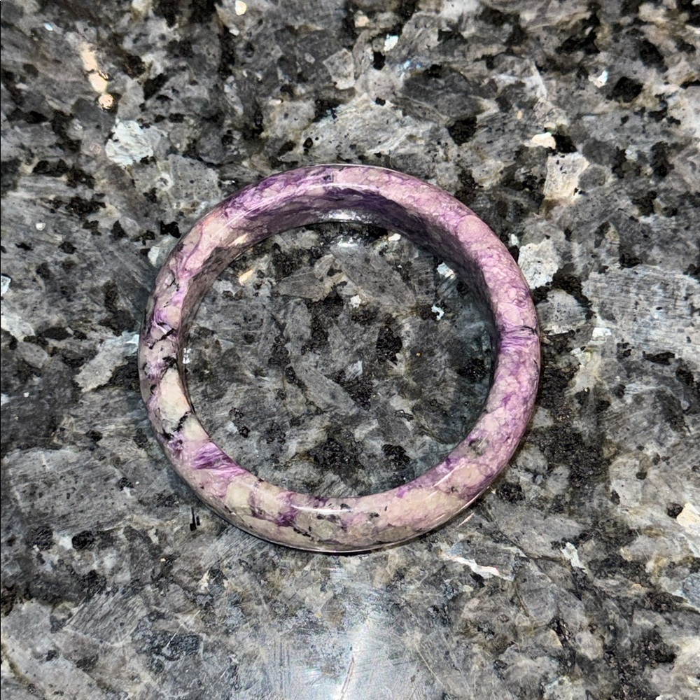 Charoite Bangle Bracelet #2 - 58.36MM (2.298”) Natural Stone
